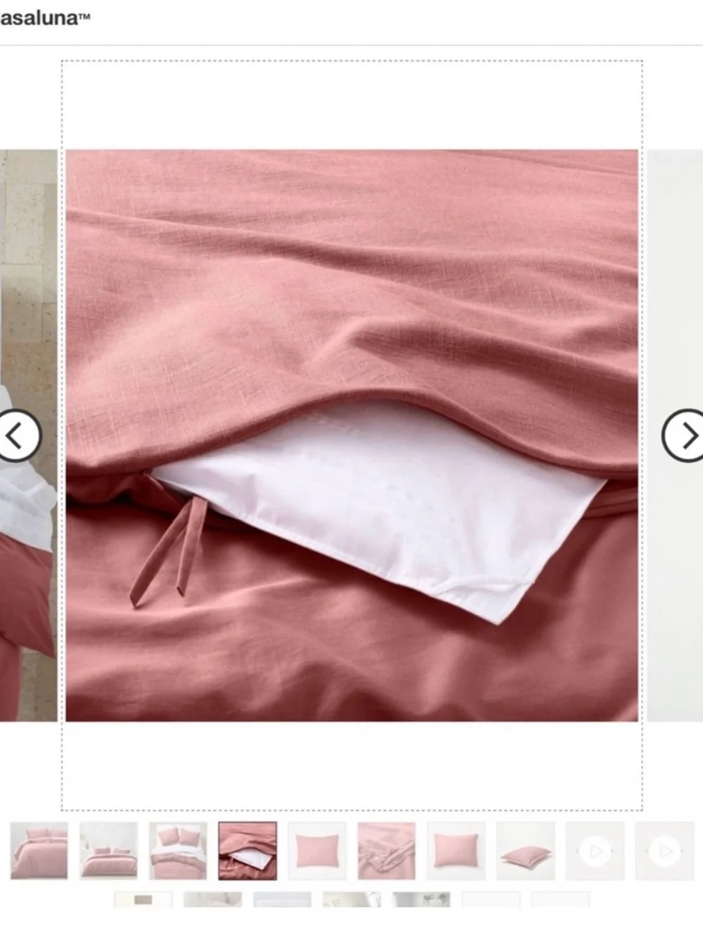 Washed Linen Duvet Cover in Dusty Rose - Soft Everyday Bedding